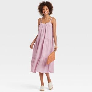 Knox Rose Dress Medium Sleeveless A Line Pockets Adj. Straps Lilac Sundress NWT